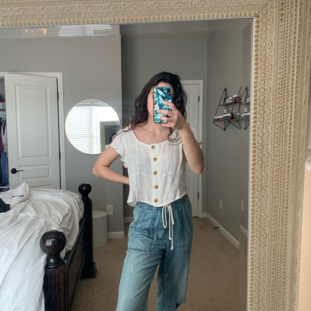 Boho white top